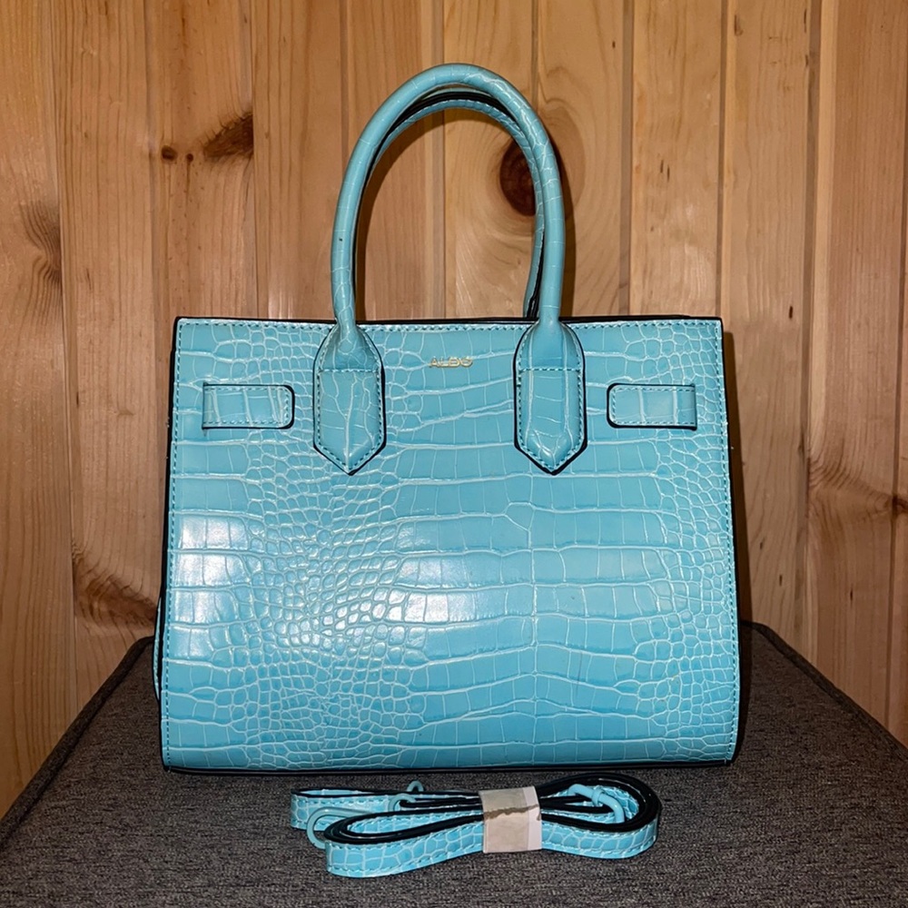 Faux alligator shell crossbody bag